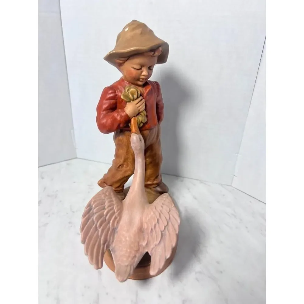2 Holland Mold Boy and Girl with Geese Figurines 9